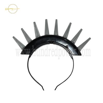 China Battery Operated Light Up Mohawk Headband Glow In The Dark Mohawk 8 LEDs for sale