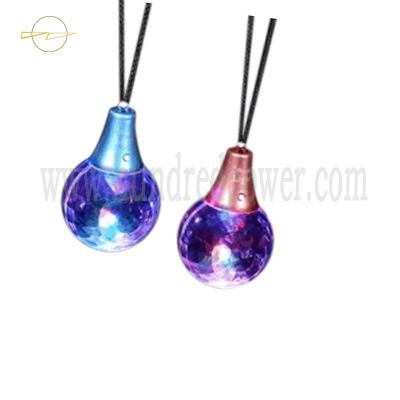 China Flashing Transparent Light Up Disco Ball Necklace Multicolor ABS Material for sale