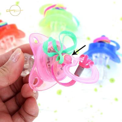 China Whistle Led Flashing Necklace Light Up Pacifier Necklace For Christmas Bar Party for sale