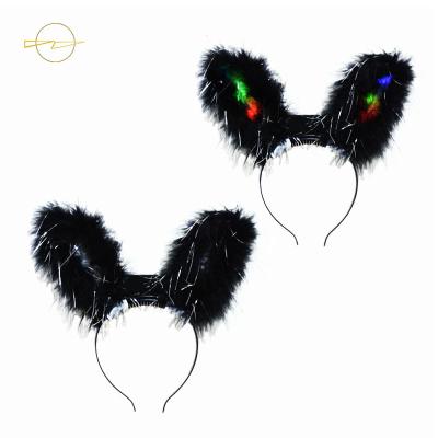 China Party  Light Up Headbands Plastic Flashing Bunny Ears Customized Color for sale