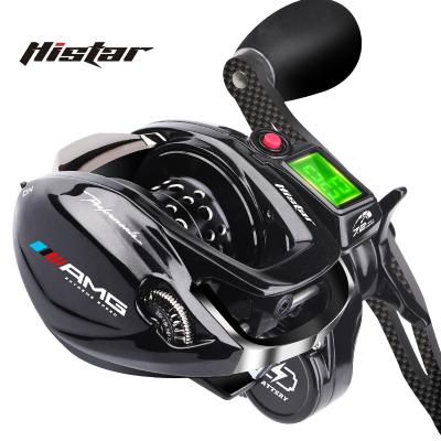 China HISTAR 7.2:1 Long High Casting Ratio 10kg Drag Power 9+1 BB AMG Digital LED Baitcasting Magnetic Braking Backlight Fishing Reel AMG Digital for sale