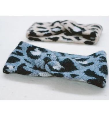 China Decorate Spring Autumn Winter Warm High Quality Leopard Print Cashmere Knitted Head Band Luxurious Gifts For Unisex for sale