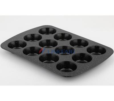 China Sustainable Linkfair bakeware 12 cup carbon steel nonstick muffin strainer best kitchenware for wholesale for sale