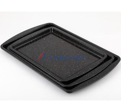 China Best Linkfair Kitchen Bakeware Rectangle Black Carbon Steel Bakeware Viable Non-Stick Pan Bakeware for Wholesale for sale