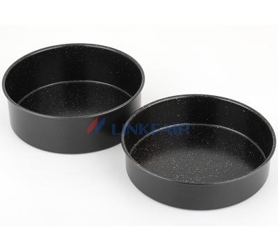 China Sustainable Linkfair bakeware dish set 2 piece carbon steel non stick round cake pans best kitchenware for wholesale for sale