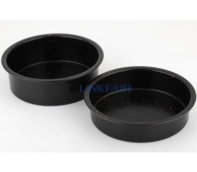 China Linkfair 2pcs viable bakeware dish set 22cm carbon steel round non-stick cake pan kitchen utensils best for wholesale for sale