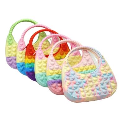 China 2022 MODEL Popular 3D Toy Girls Women Popis Fidget Pop Bubble Purse Silicone Rainbow Busty Person Purse for sale