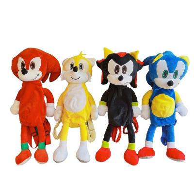 China Home.Restaurant.Hotel.Wedding. Super Market Promotions 2022 Cute Sonic Plush Dolls Soft Toys Stuffed Sonic Cartoon Plush Doll Backpacks School Bag for sale