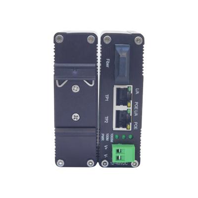 China Factory Wholesale Price 12-48v Indoor And Outdoor DC Input 10/100mbps Multi Mode 2km SC Fiber Port 60w Internet Poe Fiber Mini Media Converter for sale