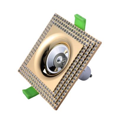 China Luxury High Quality Factory Style GU10 Light Fixture Aluminum Frame LED Module MR16 Circular Square Crystal Spotlight for sale