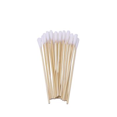 China Tip 12cm Pure Medical Single Bamboo Stick Applicators Sterile 100% Cotton 100% Cotton Swabs for sale