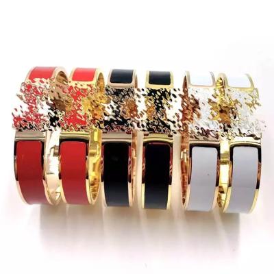 China Nickel-Free Lead-Free Jewelry Fashion Design Gold Plated H Letter Enamel Colored Bracelet Fine Bracelets for sale