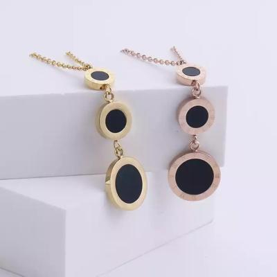 China Casual/Sporty Fashion Jewelry Necklaces Roman Gold Titanium Steel Rose Gold Fine Necklace Women for sale