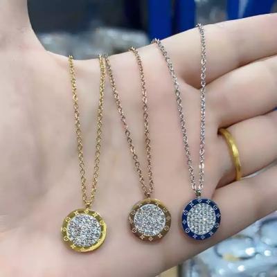 China Casual/Sporty Factory Wholesale Custom Fashion Jewelry Necklaces Inlaid With Diamond Fine Necklaces for sale