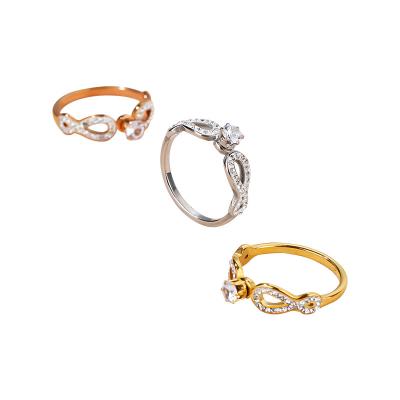 China Nickel-Free Lead-Free Custom Fashion Finger Rings Silver Gold Plated Wedding Jewelry Ring For Women Men for sale