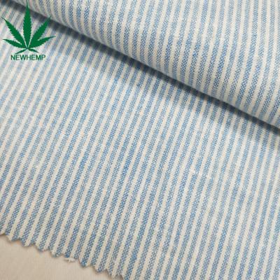 China Sustainable Hemp Fabric With Stretch Stripe Design For Shirt for sale