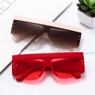 China 2020 PC Glass Frame Sun Glasses Fashion Nine Piece Rectangle Large Oversized Red Shades Women Sunglasses for sale