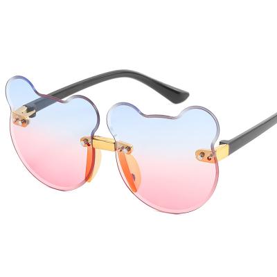 China Fashion Sunglasses Rimless Glass Kids New Eye Glasses Polygon Cut Child Sun Shade Kids Crystal Colored Sunglasses for sale