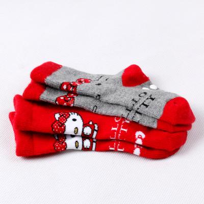 China Hello Baby Anti-Skid Kitty Non-Slip Cotton Socks for sale