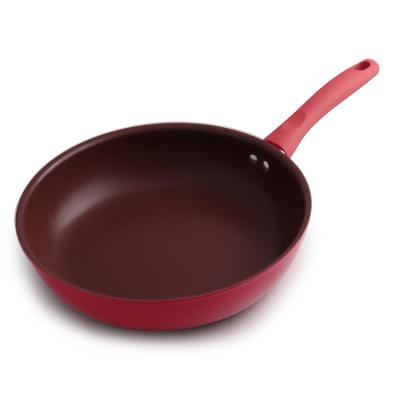 China 24/26/28/30 cm viable cheap aluminum fry pan cookware, non-stick flat frying pan with lid for sale