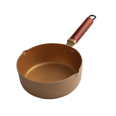 China New Sustainable Hot Gold Non Stick Aluminum Japanese Cookware Sauce Pan , Saucepan for sale