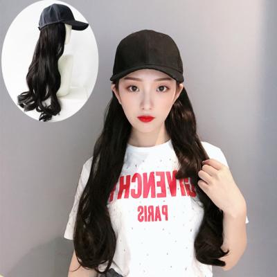 China Deep wave cap wig with long curly hair and long full wave african black big fashion head set wholesale ladies fashion girl50-60cm for sale