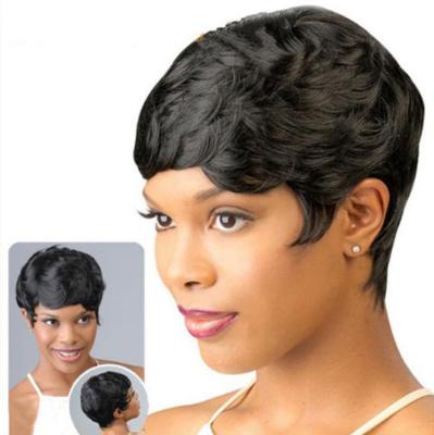 China Deep Wave Full-mechanism Short Haired Set With Retro Hair Wig Afo Africa Woman Girl Lady Women Wig for sale