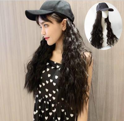 China Deep wave cap wig with long curly hair and wool roll long curly african black fashion full head set wholesale fashion ladies girl for sale