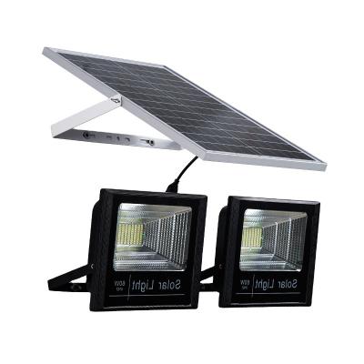 China ABS 60 Watt Outdoor ABS LED DOUBLE LAMP IP65 DOUBLE LAMP Solar Flood Light for sale