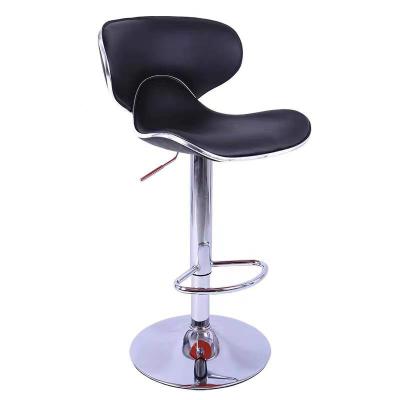 China Adjustable (height) Modern black PU leather swivel height adjustable high chairs for counter bar stool swivel metal bar stool for sale