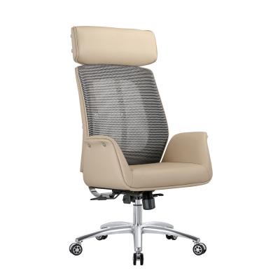 China Adjustable (height) Comfortable relaxing seating high back modern PU and mesh executive luxury massage recliner ergonomic boss office swivel chair for sale