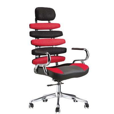 China Adjustable (height) Wholesale strong metal decoration on computer headrest red and black ergonomic mesh executive office furniture boss chair for sale