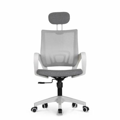 China Adjustable (height) Factory Direct height adjustable full mesh white plastic with headrest swivel staff fabric office swivel chairs for sale