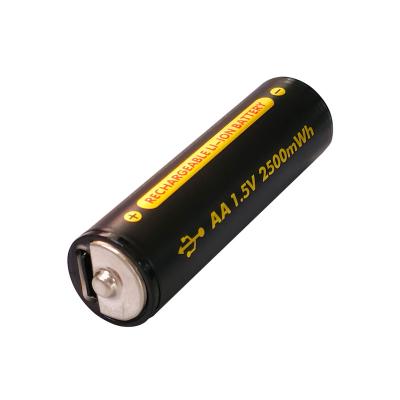 China Toys 1.5V / 2500mWh Lithium AAA Rechargeable Batteries, Over 2000 Cycles, 2H Fast Charging with USB-C port for sale