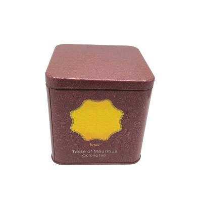 China Interesting Wholesale Square Food Grade Food Tea Container Gift Box OEM Packaging Metal For Tea Tin Box for sale