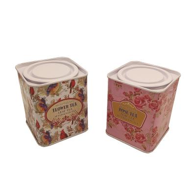 China Food Grade Metal Food Tins Airtight Custom Square Gift Packing Crate Packing Styles For Tea Cans Coffee Tin Cans zkittlez tin for sale