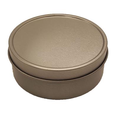 China Food maker custom printing logo food grade silver empty cookie tins candy tin box round shape candle metal tins with lid for sale