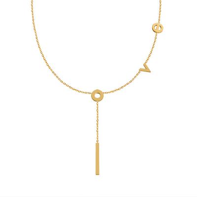 China TRENDY INS Personalized 18K Gold Plated Fashion Jewelry Love Letter Charms Simple Unfading Chokers Stainless Steel Women Necklaces for sale