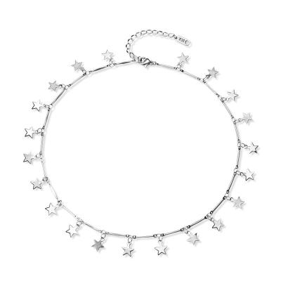 China Office/Career Valentine's Day Gift Fashion Classic Necklace Jewelry Delicacy Chain Stainless Steel Star Charm Choker Silver Plated Necklaces for sale