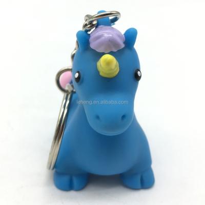 China Custom PVC animal blue unicorn poop figure poop pooping key chain for gift for sale