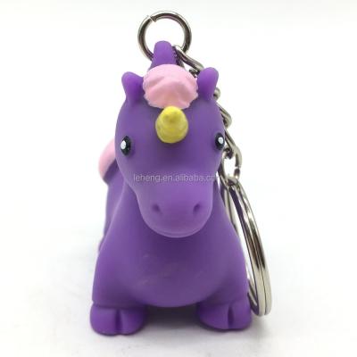 China Squeeze poop poop shit PVC hot sale soft key chain for gift poop purple unicorn animal key chain for sale