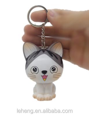 China Cute Cheap Custom Soft Rubber Key Rings Keychain Figure Cat Key Chain for sale