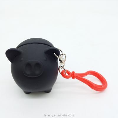 China Custom Soft Cute Pig China PVC Pigtail Shaped Multicolor Coin Holder, Key Chain for sale