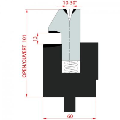 China 42CrMo 30 degree flattening die/V10/H101 - WFT002 press brake dies for sale