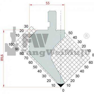 China Large standard neck punch/R0.25/H89 - 1265 press brake 90 degree goose punches 1045 for sale