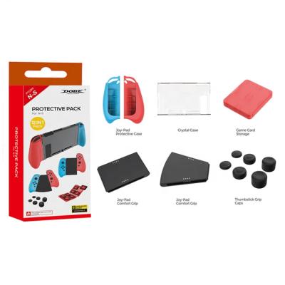 China ABS+TPU 12 In 1 Pack Switch Bundle Nintend Switch Game Protector With TPU Case Connector RockerCap Game Accessories Set For Nintend for sale