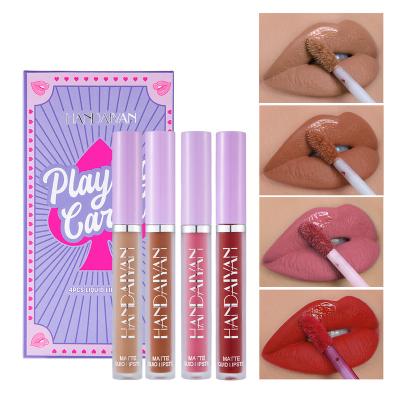 China Waterproof 24 Colors Matte Lip Gloss Waterproof Vegan Lipstick Stick Long Lasting Liquid Makeup Kit Box for sale