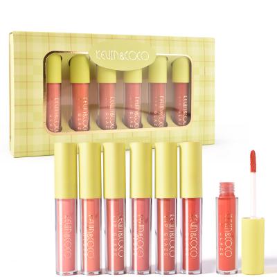 China Waterproof 6 Colors Lip Makeup Set Lip Gloss Waterproof High Pigmented Matte Liquid Lipstick Lip Gloss for sale