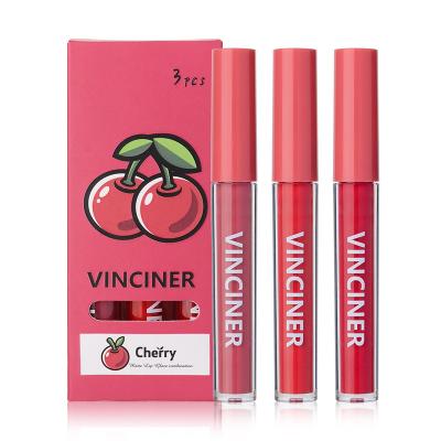 China Vegan Lip Gloss Matte Long Lasting Waterproof Non-stick Liquid Fruit Lipstick Colorful Lip Gloss for sale