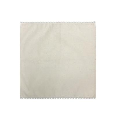 China Modern High Quality Wholesale Soft 100% Cotton Towels With Ribbon Trim Decoration Beige Towel for sale